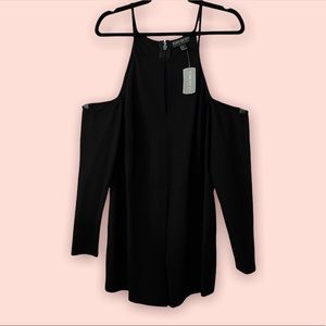 BRAND NEW: Forever 21+ Black Cut Out Shoulder Romper